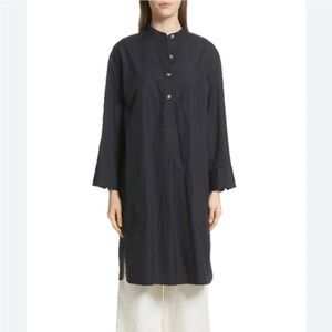 Vince Japanese Cotton Utility Long-Sleeve Shirt Dress Coastal Navy blue M